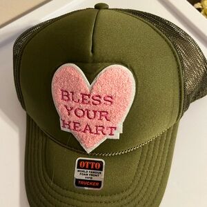 OTTO Olive Green Cap with Pink Heart Patch